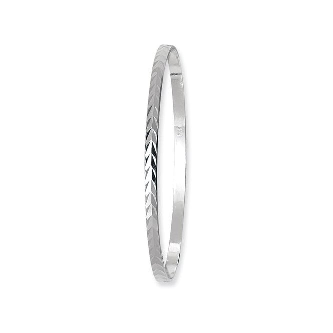 Eternity Sterling Silver Ladies Diamond Cut Slave Bangle