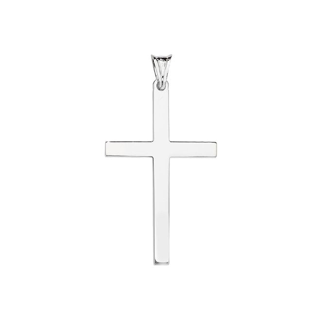 Eternity Sterling Silver Large Polished Cross Pendant
