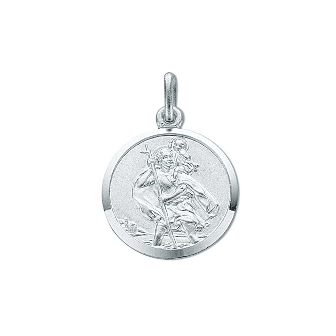 Eternity Sterling Silver Medium St Christopher Pendant & 18'' Chain