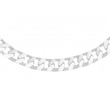 Sterling Silver Mens 20" Heavy Flat Square Curb Chain