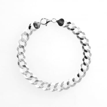 Sterling Silver Mens Curb Bracelet