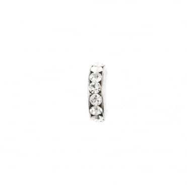 Sterling Silver Mens Half Band Cubic Zirconia Single Stud Earring