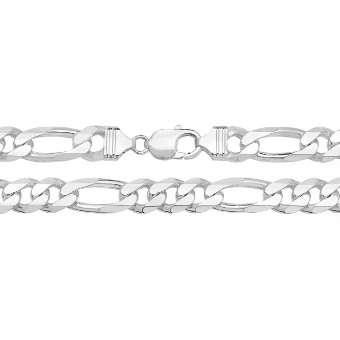Eternity Sterling Silver Mens Solid 20'' Figaro Chain