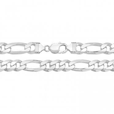 Sterling Silver Mens Solid 20'' Figaro Chain