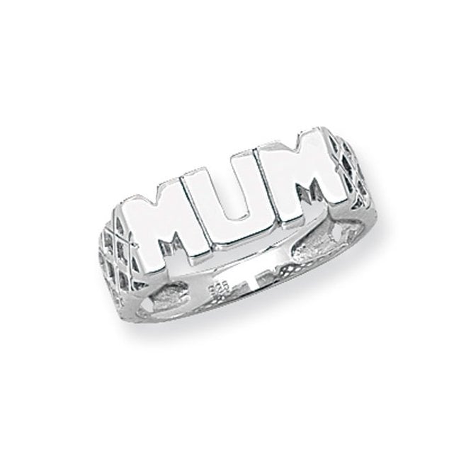 Eternity Sterling Silver Mum Ring with Basket Shoulders Size S
