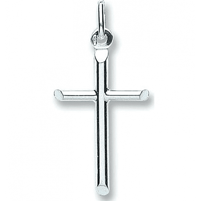 Eternity Sterling Silver Plain Tubular Cross Pendant & 18'' Chain