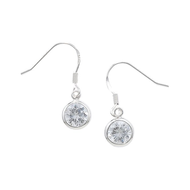 Eternity Sterling Silver Round Cubic Zirconia Drop Earring