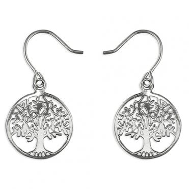 Sterling Silver Tree of Life Drop Earrings