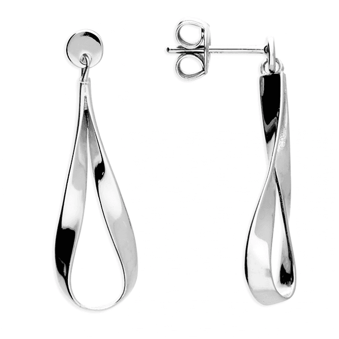 Eternity Sterling Silver Twist Drop Earrings