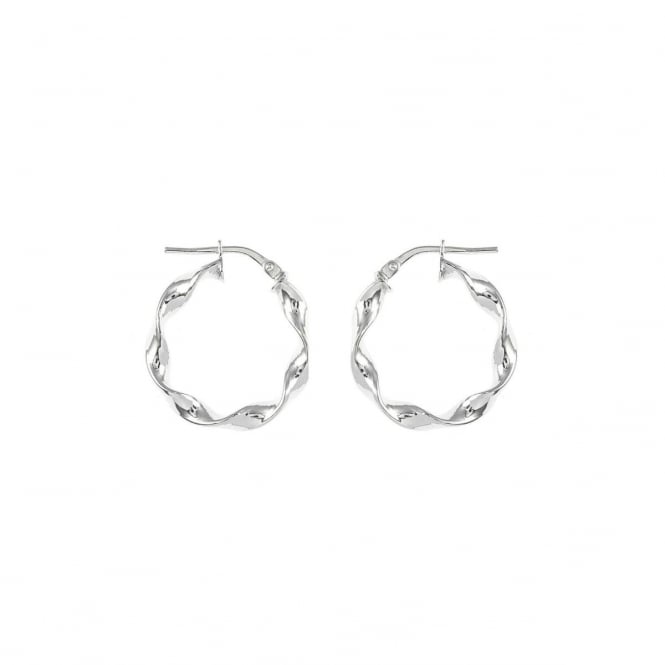 Eternity Sterling Silver Twisted Hoop Earrings