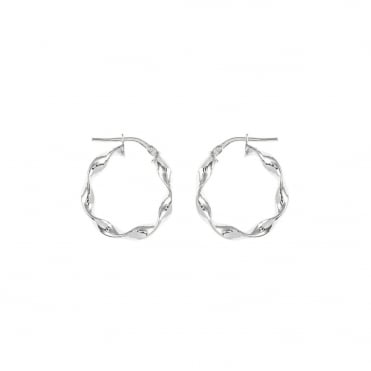 Sterling Silver Twisted Hoop Earrings