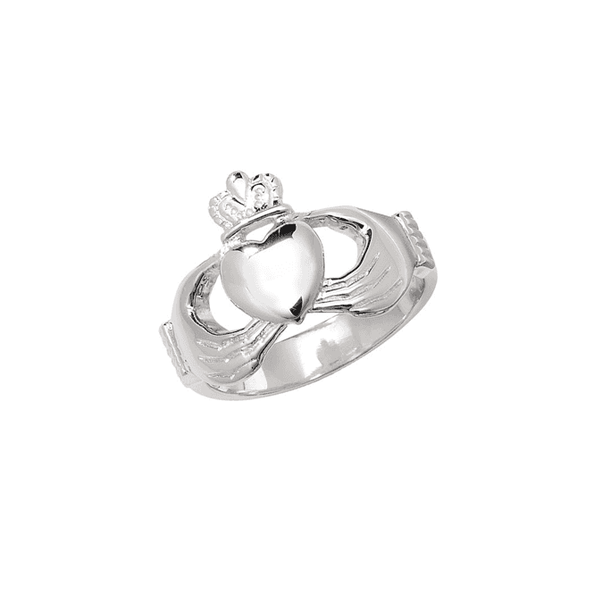 Eternity Sterling Silver Unisex Solid Claddagh Ring Size P
