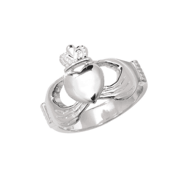 Sterling Silver Unisex Solid Claddagh Ring Size P