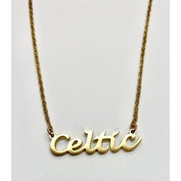 Gold Plated Celtic FC Name Dropper Pendant & Chain
