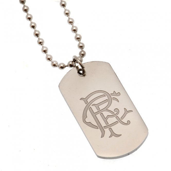 Football Jewellery Rangers FC Stainless Steel Dog Tag Chain