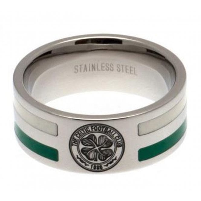 Football Jewellery Stainless Steel Celtic Coloured Ring Size R