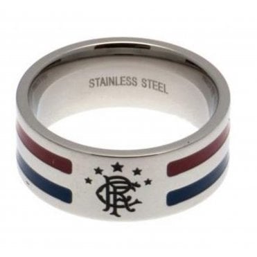 Stainless Steel Rangers Coloured Ring Size R