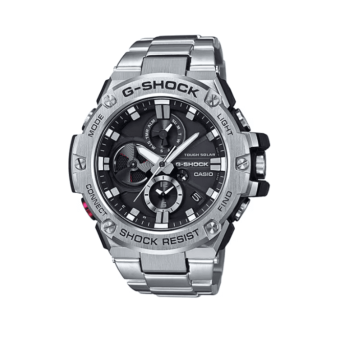 G-SHOCK Analogue Chronograph Black Dial Stainless Steel Bracelet Watch GST-B100D-1AER