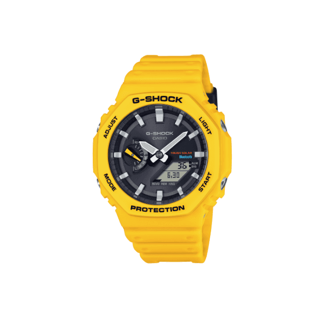 G-SHOCK Black Dial with Coloured Accents Yellow Strap Watch GA-B2100C-9AER