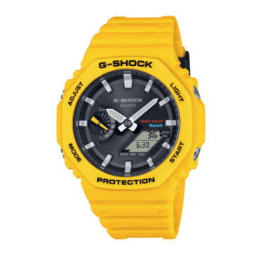 G-SHOCK Black Dial with Coloured Accents Yellow Strap Watch GA-B2100C-9AER