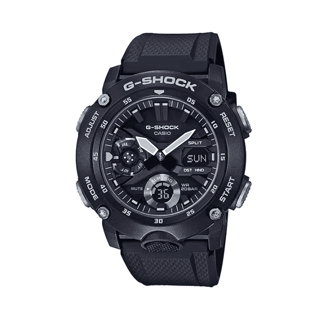 G-SHOCK Digital & Analogue Black Dial White Accents Black Strap Watch GA-2000S-1AER