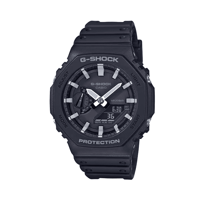 G-SHOCK Digital & Analogue Black Dial with Grey Accents Black Strap Watch GA-2100-1AER