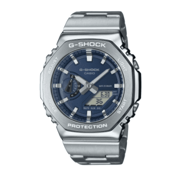 G-SHOCK Digital & Analogue Navy Blue Dial Stainless Steel Bracelet Watch GM-2110D-2BER