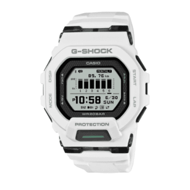 G-SHOCK Digital Display White & Black Strap Watch GBD-200-7ER