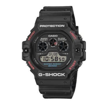 G-SHOCK Digital Red and Blue Accents Black Strap Watch DW-5900U-1ER