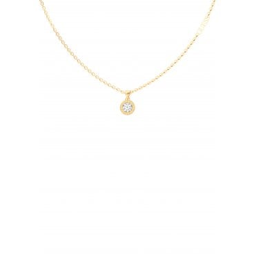Gold Plated Clear Charm 16"/18" Necklace JUBNO2 245 JW YG T/U