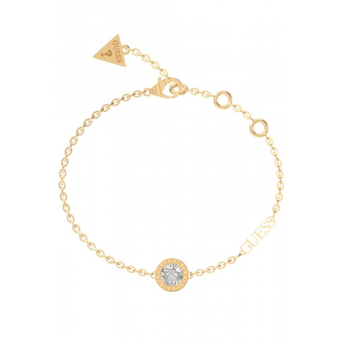 Guess Gold Plated Clear Charm Bracelet JUBB02 246JW YG L