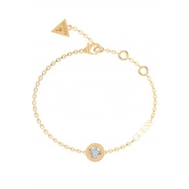 Gold Plated Clear Charm Bracelet JUBB02 246JW YG L