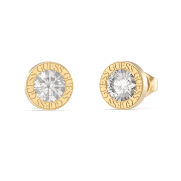 Gold Plated Clear Stone Stud Earrings JUBE 244JW YG T/U
