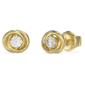 Gold Plated Crystal Knot Stud Earrings JUBE04065JW YG