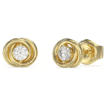 Gold Plated Crystal Knot Stud Earrings JUBE04065JW YG