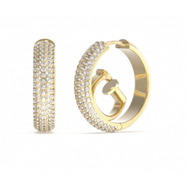 Gold Plated G Logo Pave Huggy Earrings UBE03299YG