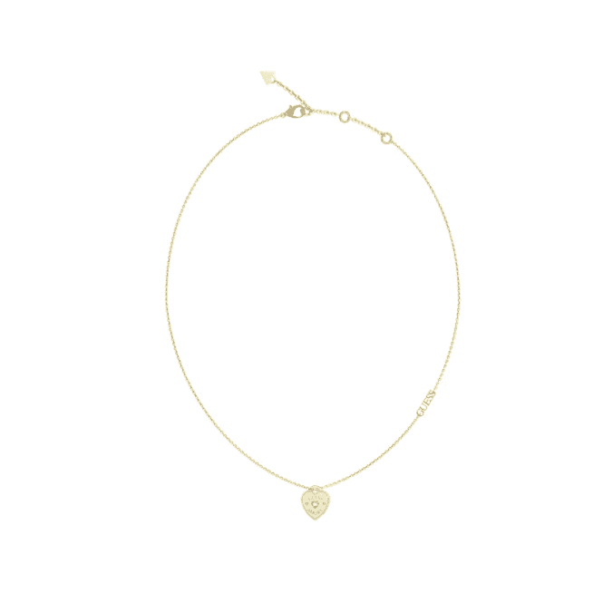 Guess Gold Plated Heart Charm Necklet UBN05056YG