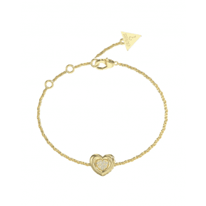 Gold Plated Heart Pave Bracelet UBB05461YGL