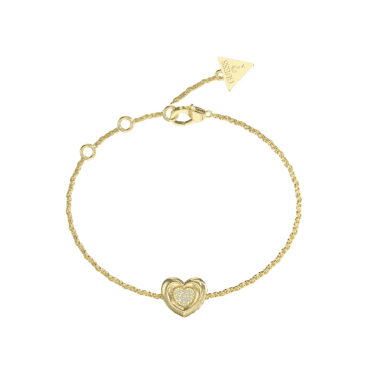 Gold Plated Heart Pave Bracelet UBB05461YGL