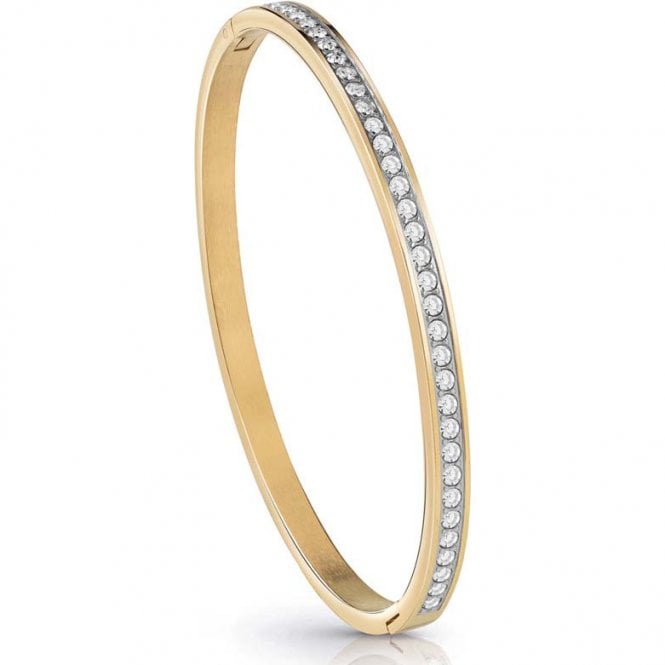 Guess Gold Plated Stone Set Bangle UBB02248YGL
