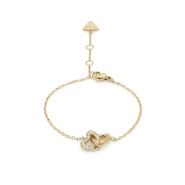 Ladies Gold Plated Crystal Heart Links Bracelet JUBB06 014JW YG