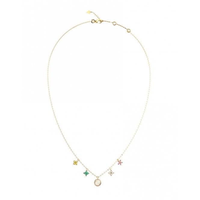 Guess Ladies Gold Plated Flower Charm Necklace JUBN06 032JW YGMC