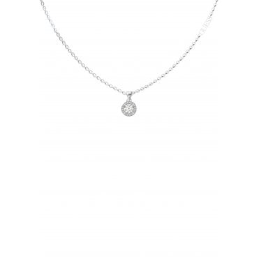 Rhodium PLated Clear Charm 16"/18" Necklace JUBNO2 245 JW RH T/U
