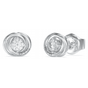 Rhodium Plated Crystal Knot Stud Earrings JUBE04 065JW RH