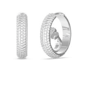 Rhodium Plated G Logo Pave Huggy Earrings UBE03299RH