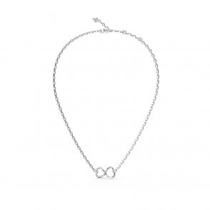 Rhodium Plated MON AMOUR 2 Heart Crystal Necklace UBN04616RH