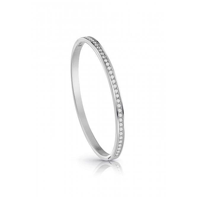 Guess Rhodium Plated Oval Clear Multi Stone Bangle JUBB02 248JW RH