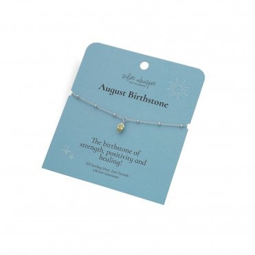Silver Whisper "August" Birthstone 925 Sterling Silver Bracelet