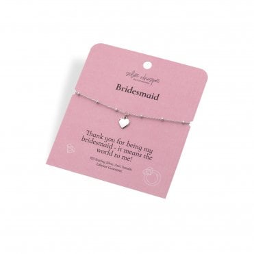 Silver Whisper "Bridesmaid" 925 Sterling Silver Bracelet with Heart charm.