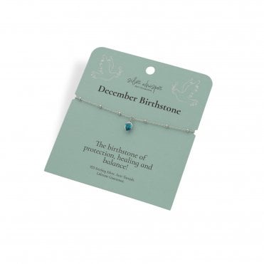 Silver Whisper "December" Birthstone 925 Sterling Silver Bracelet